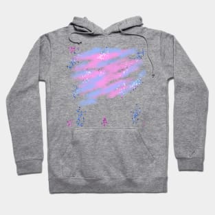 Blue pink watercolor glitter abstract texture Hoodie